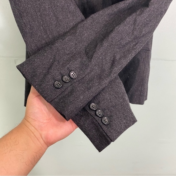 Max Mara Gray Wool Blend Blazer Sz 14 FLAWED - Picture 3 of 9